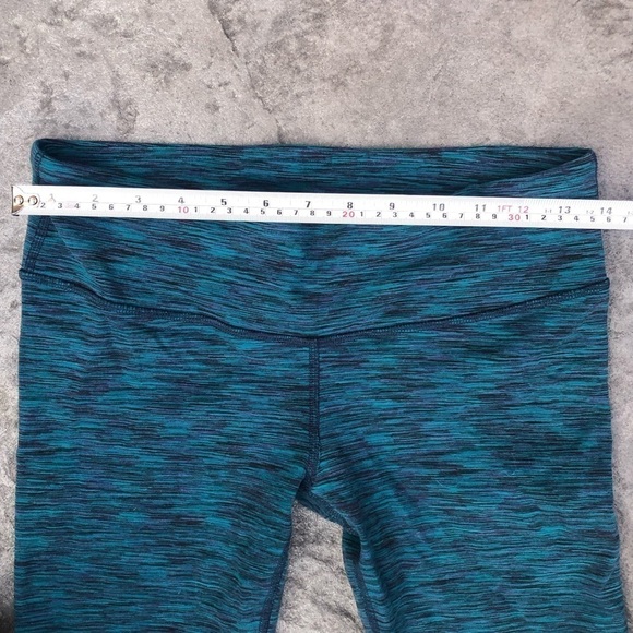 ALO Yoga Womens blue teal green Crop Leggings Airbrush Marble Athletic - Picture 5 of 7